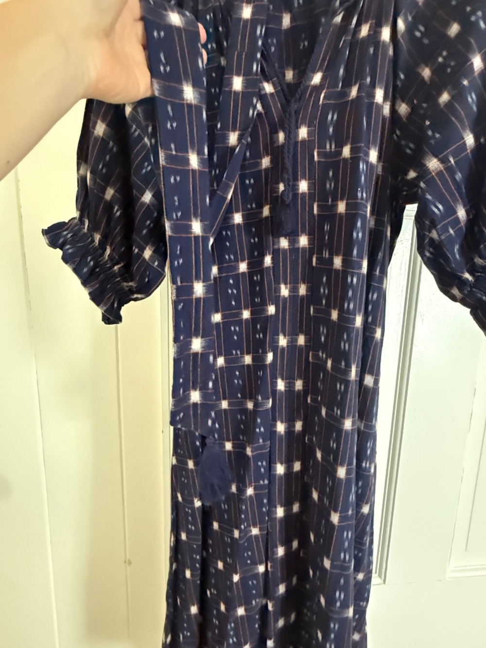 Julia Amory Belted Navy Dress